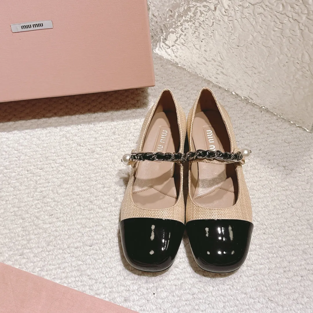 Beige and Black Ballerina
