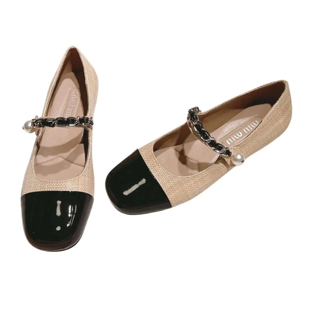 Beige and Black Ballerina
