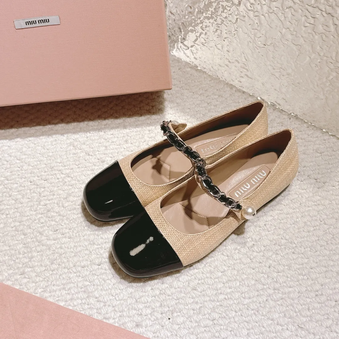 Beige and Black Ballerina