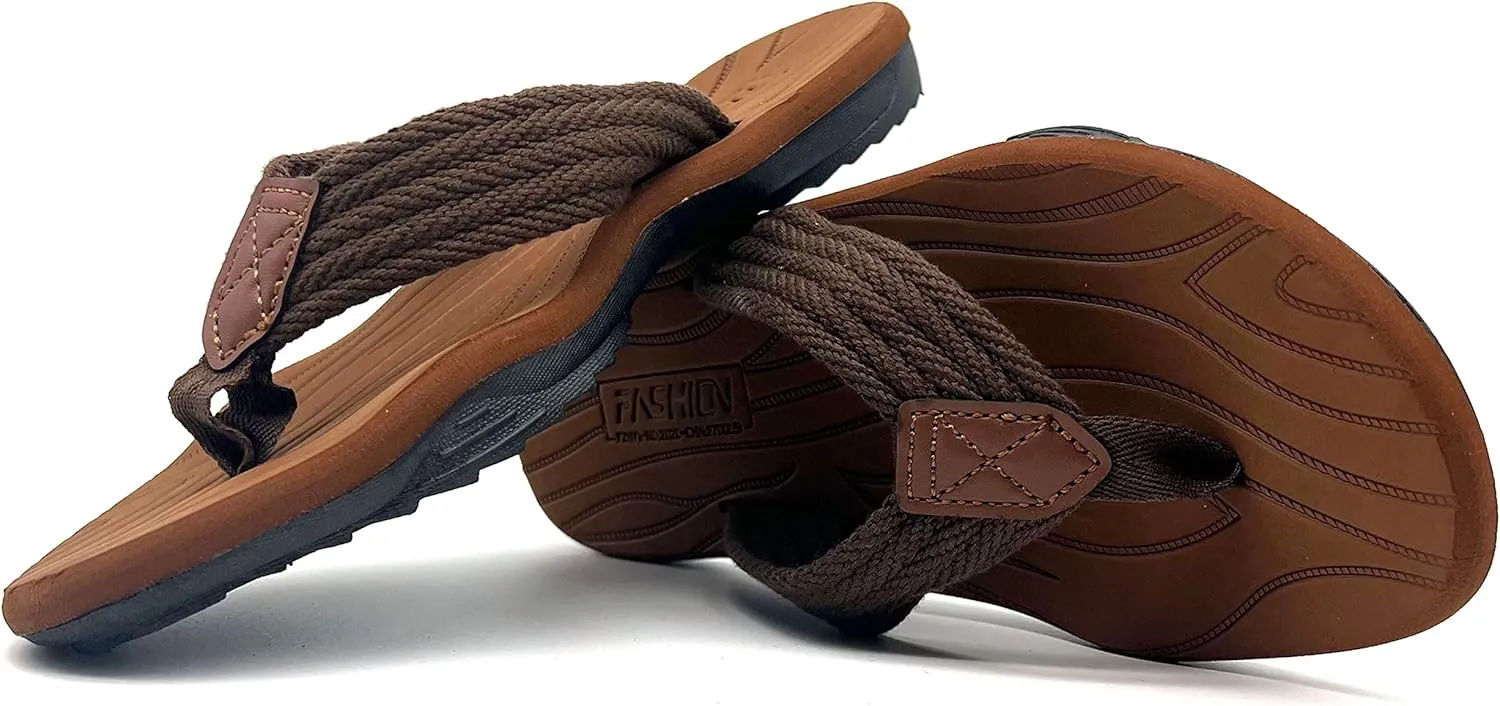 BEMGNAR Men's Flip Flops,Comfort Thong Sandals with Arch Support,Quick-Dry Non-Slip sliders for Outdoor Summer Beach