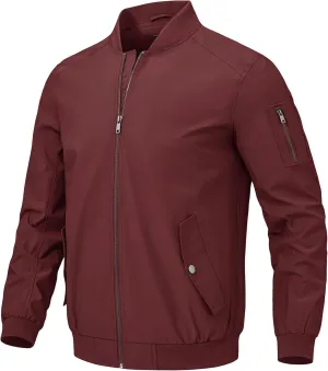 BGOWATU Men's Bomber Jacket Lightweight Windbreaker Jacket for Men Casual Fall Coat