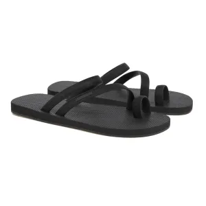 BLACK BICOLORED FLIP-FLOP WITH ASYMMETRIC CAGED UPPER