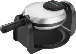BLACK DECKER Flip Waffle Maker, WM1404S, 7" Round Belgian Waffles, Ready Light Indicator