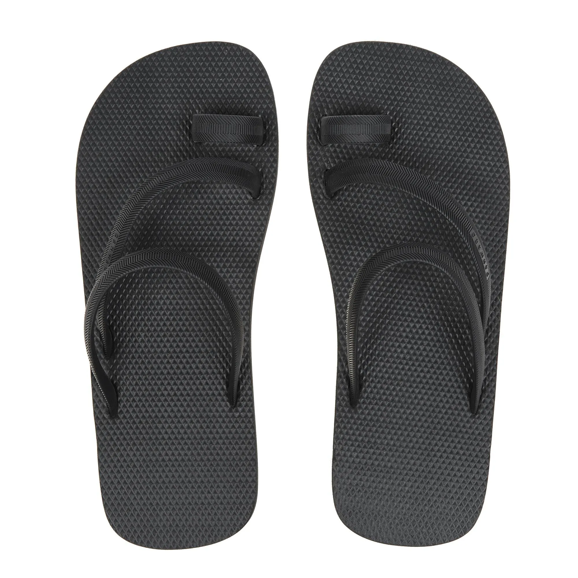 BLACK  FLIP-FLOP WITH ASYMMETRIC CAGED UPPER