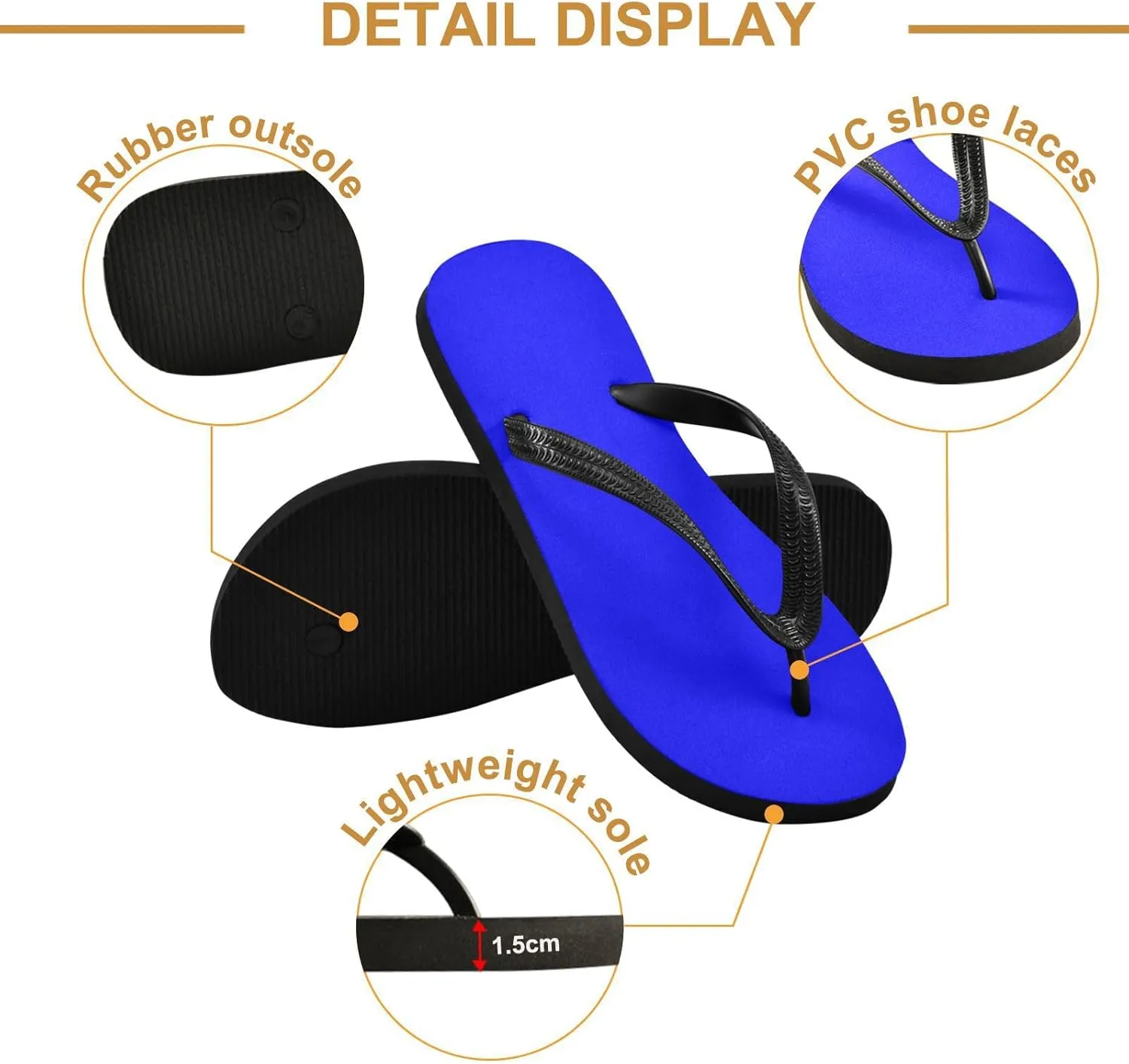 Black Solid Flip Flop Beach Summer Casual Sandal for Women & Men Shower Shoes