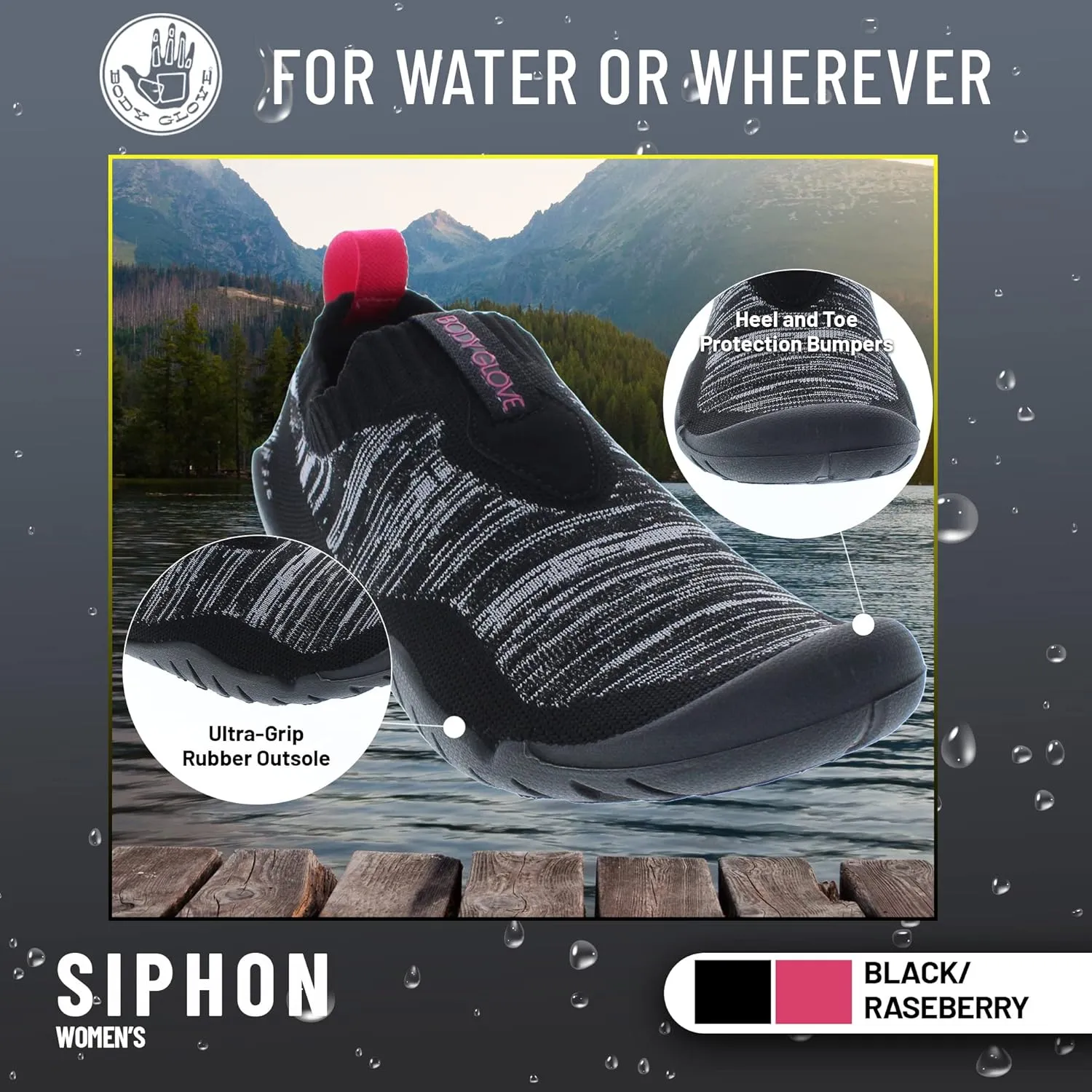 Body Glove Men's Siphon Water Shoe - Water Shoes for Men, Swim Shoes, Aqua Sock, Non Slip Shoes for Men, Minimalist Shoes, Neoprene Sock