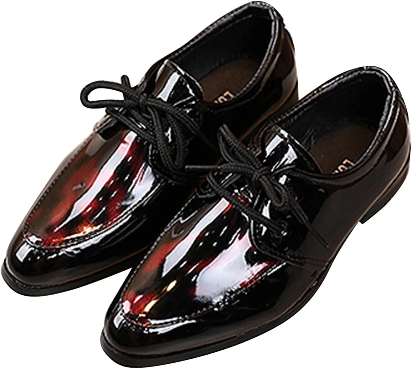 Boys Kid Dress Shoe Oxford Lace Up Loafer Tuxedo Shoes for Prom Uniform Wedding Formal Events Dance Party Performance