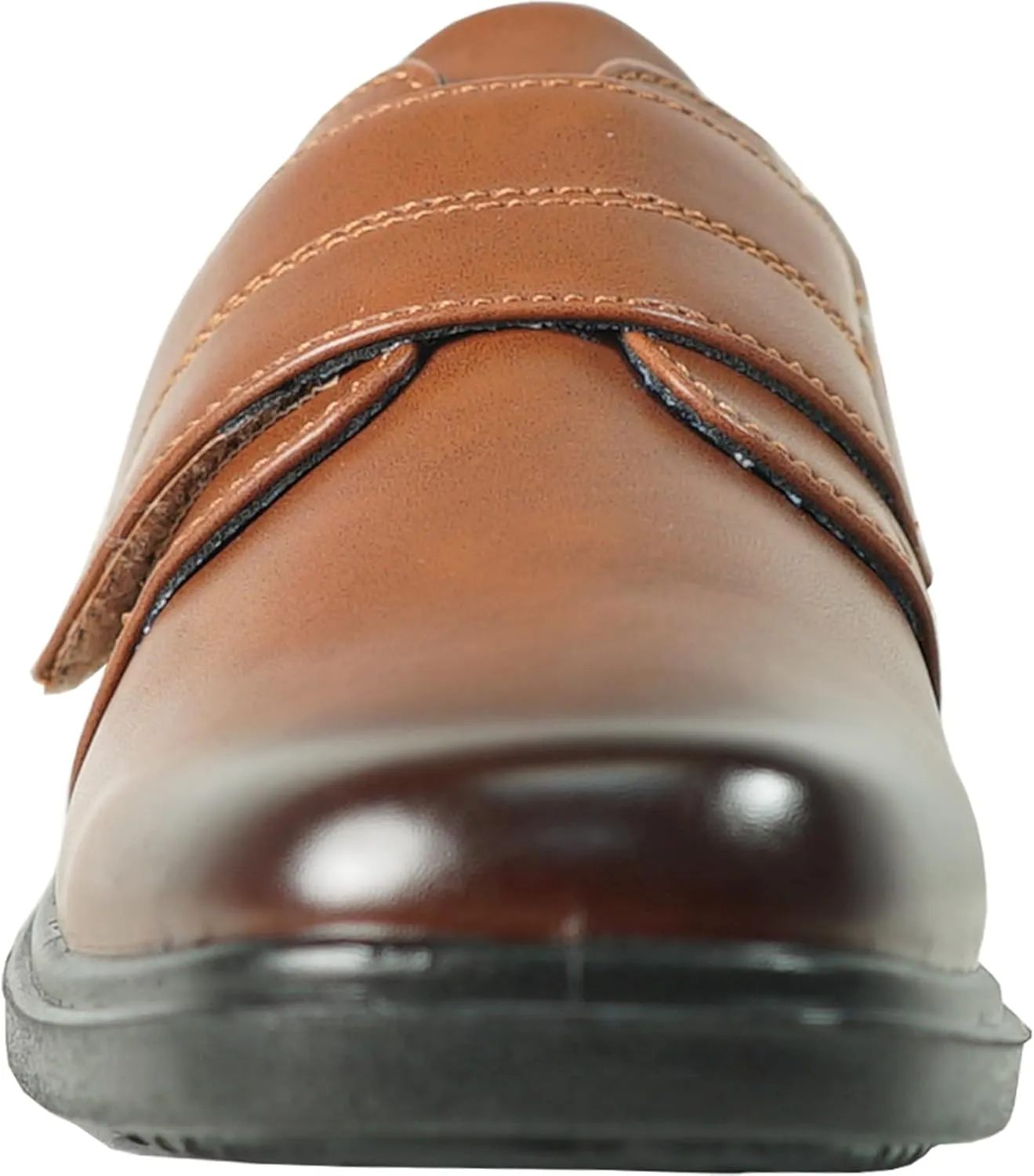 bravo! Boy Classic Slip-on Loafer and Lace-up Oxford William Kid Dress Shoe School Uniform with Removable Insole and Square Toe Black Brown Black Patent