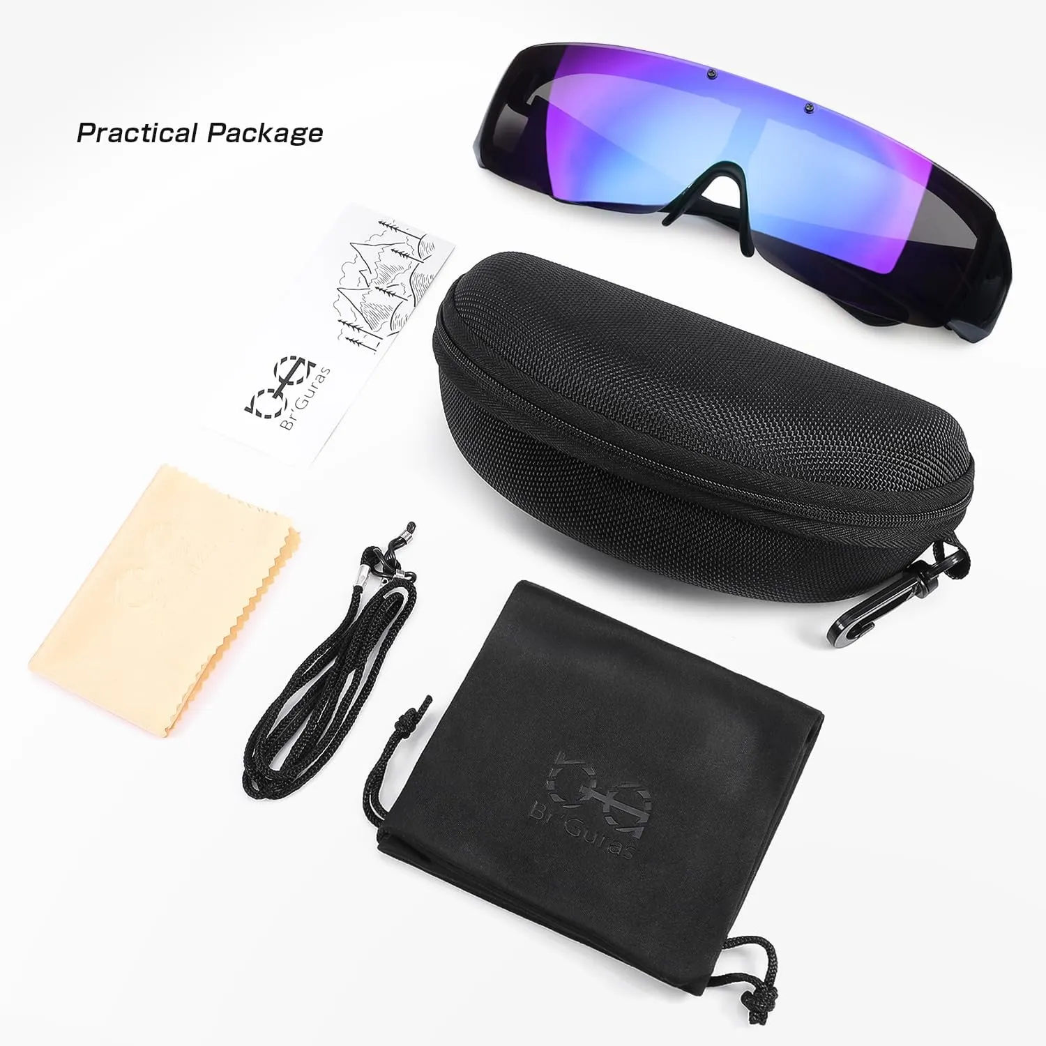 Br'Guras Fit Over Polarized Sunglasses Flip Up Lens for Men and Women