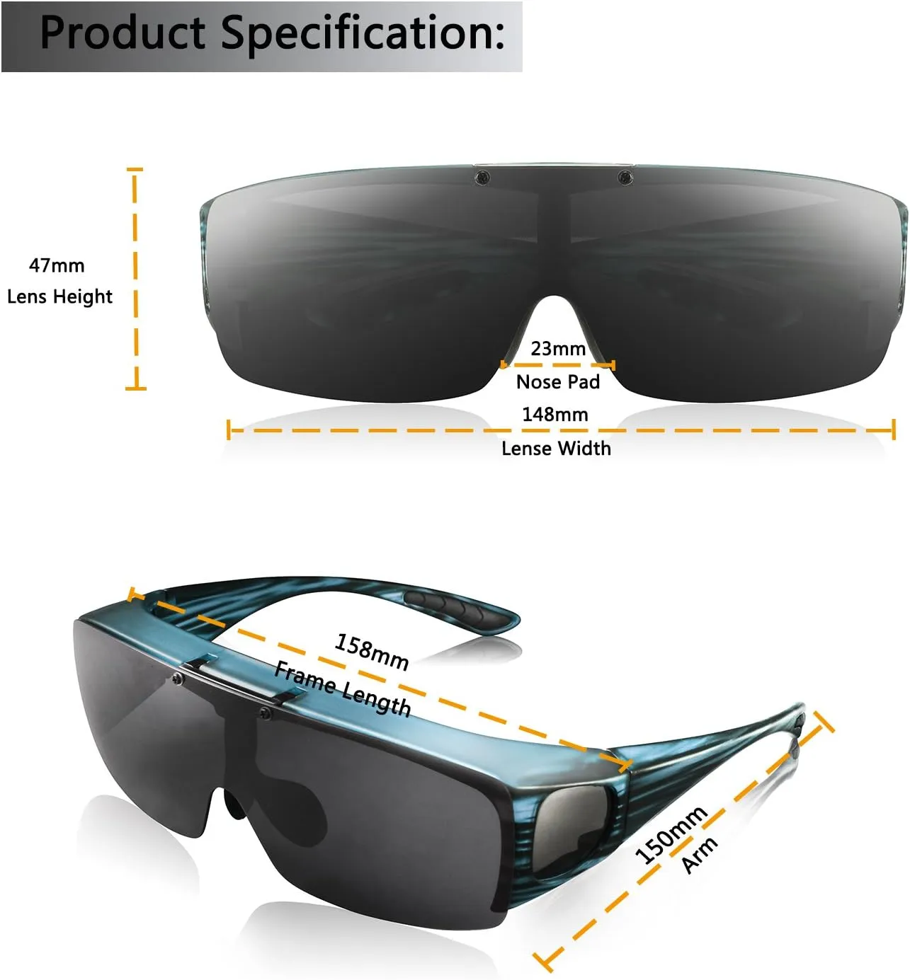 Br'Guras Fit Over Polarized Sunglasses Flip Up Lens for Men and Women