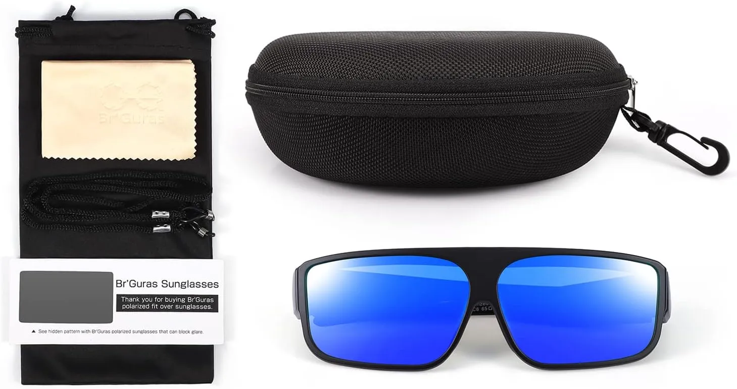 Br'Guras Fit Over Polarized Sunglasses Flip Up Lens for Men and Women