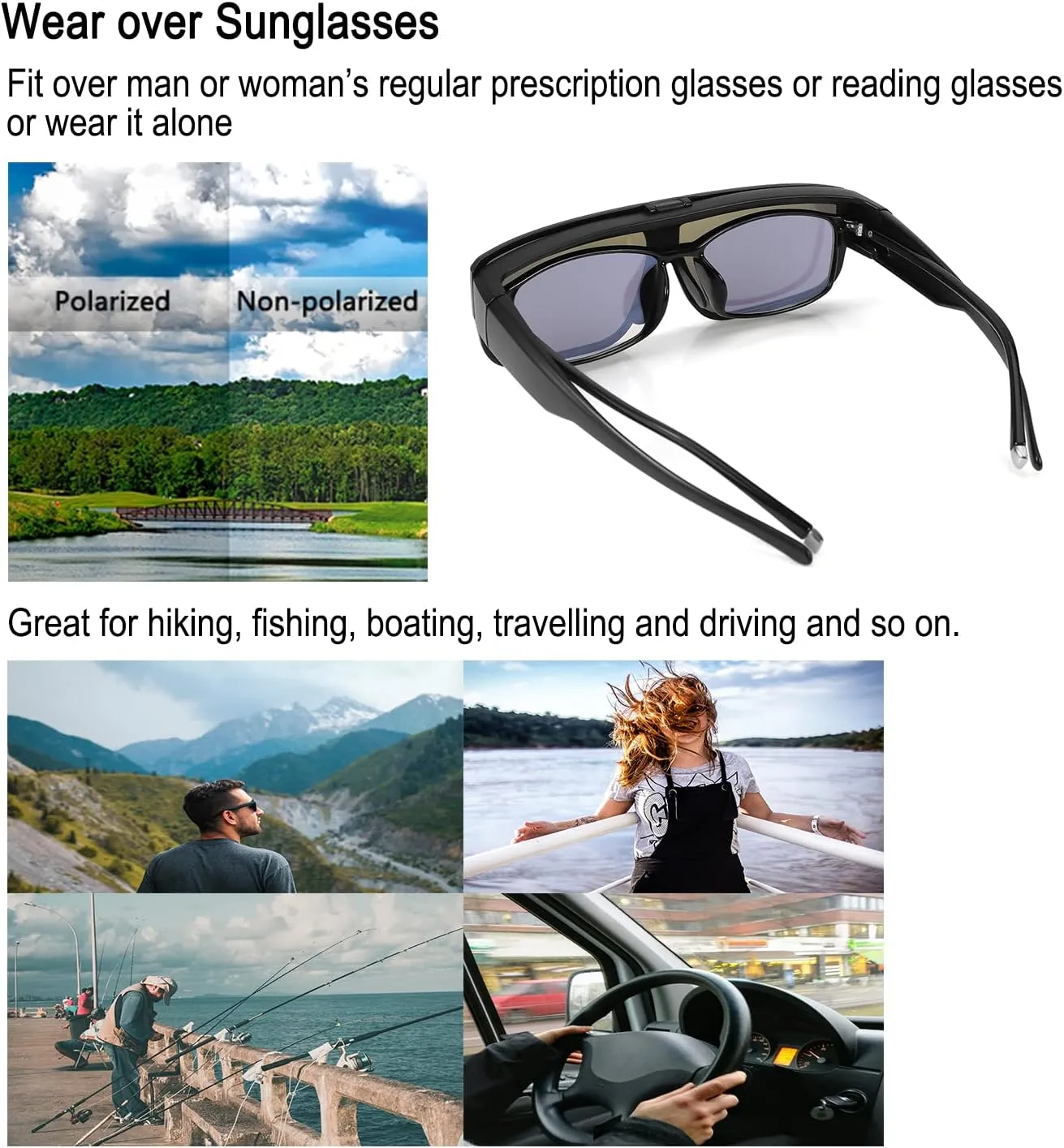 Br'Guras Fit Over Polarized Sunglasses Flip Up Lens for Men and Women