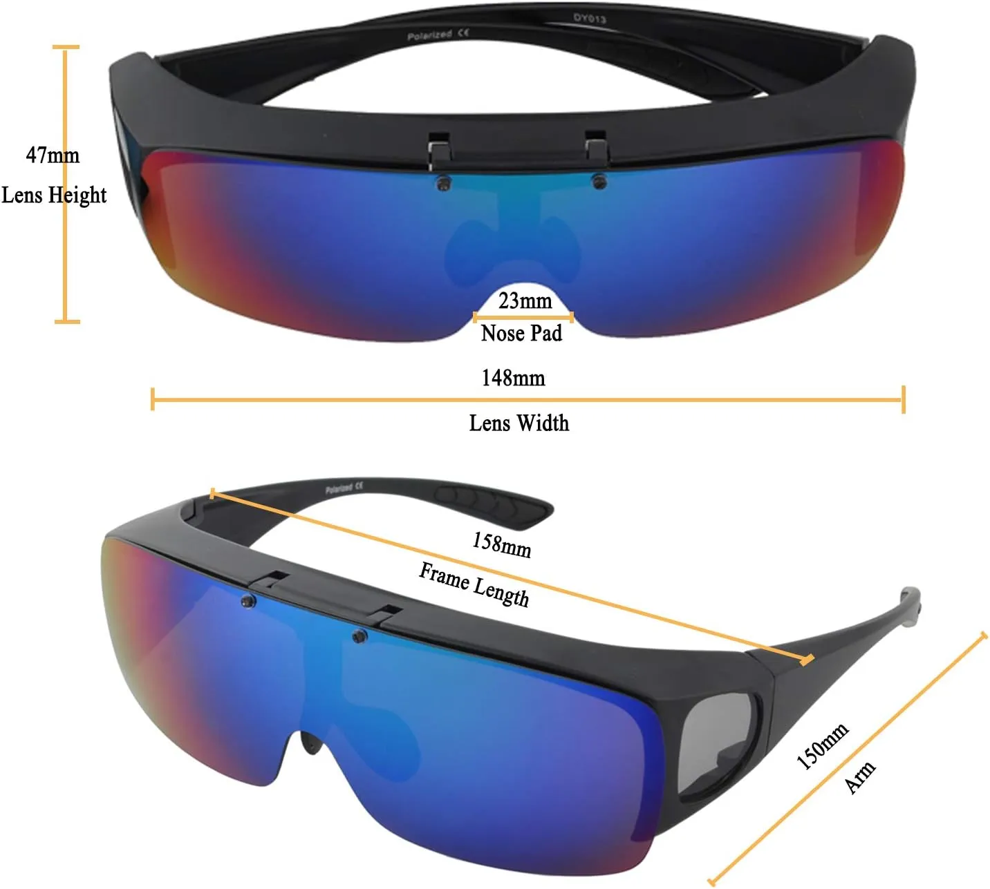 Br'Guras Fit Over Polarized Sunglasses Flip Up Lens for Men and Women