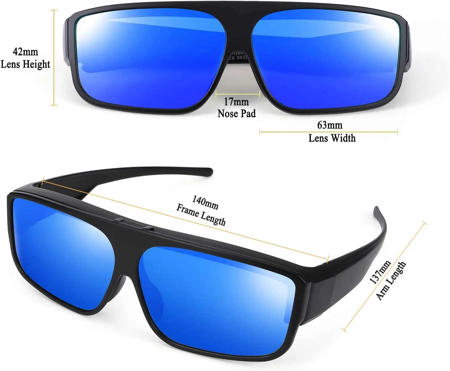 Br'Guras Fit Over Polarized Sunglasses Flip Up Lens for Men and Women