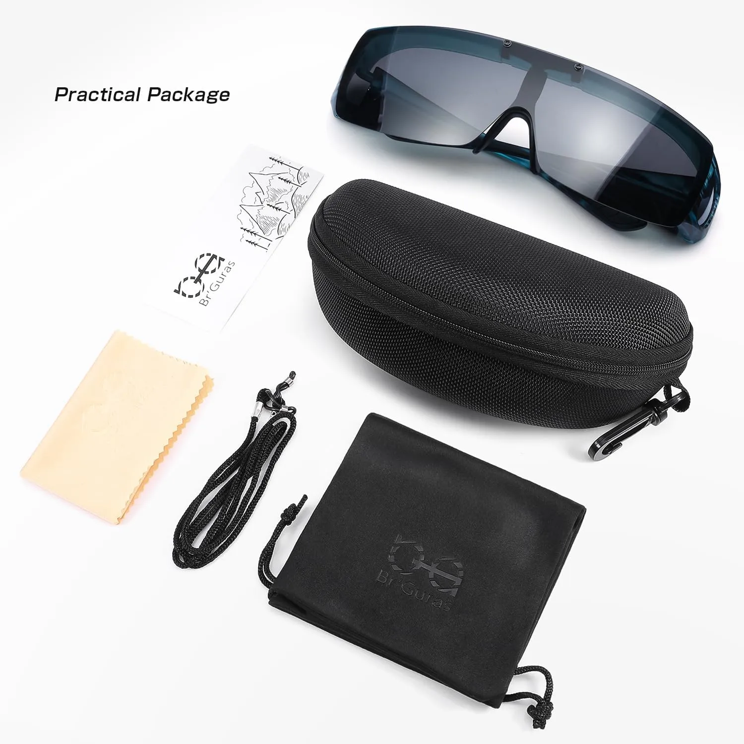 Br'Guras Fit Over Polarized Sunglasses Flip Up Lens for Men and Women