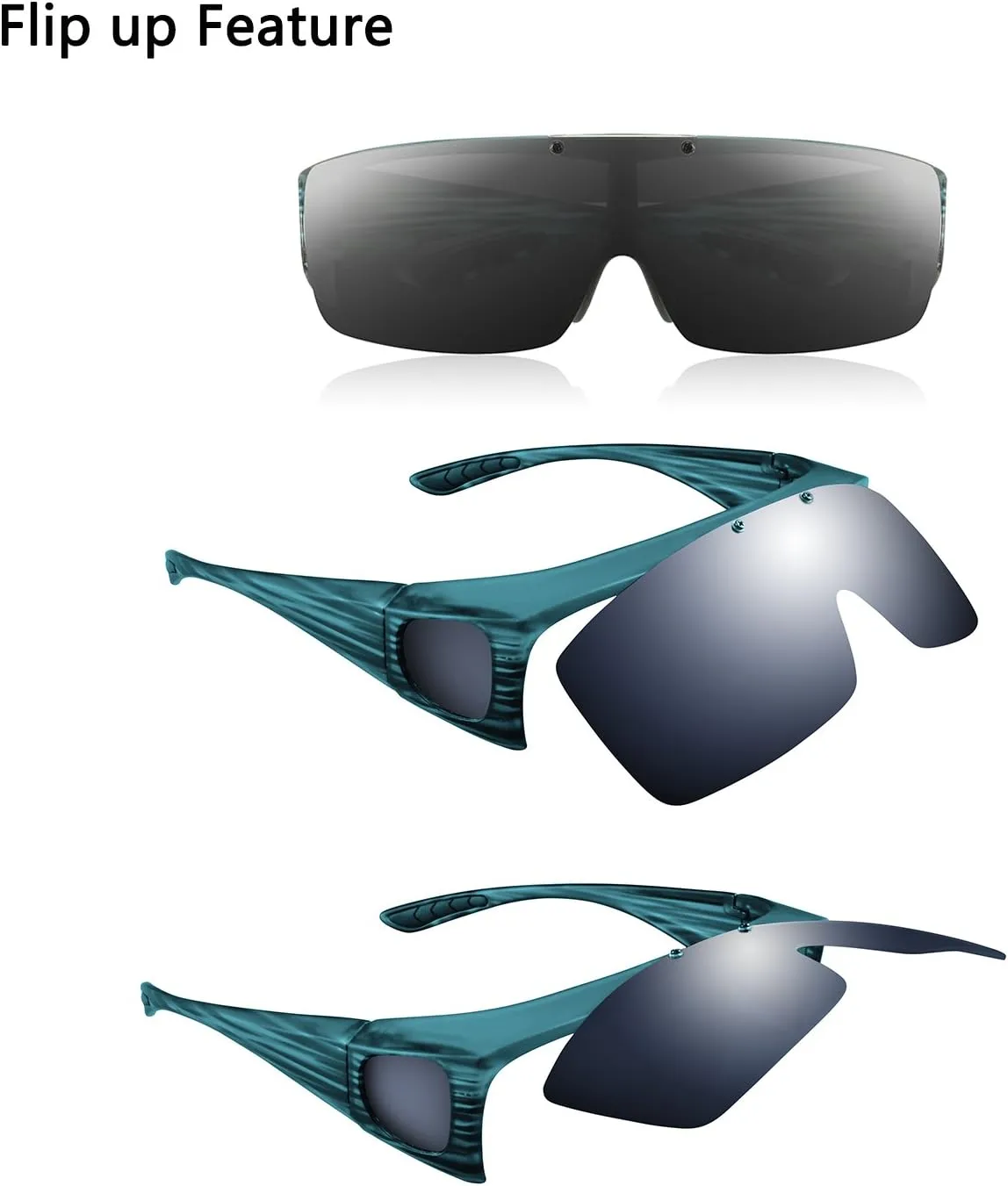 Br'Guras Fit Over Polarized Sunglasses Flip Up Lens for Men and Women