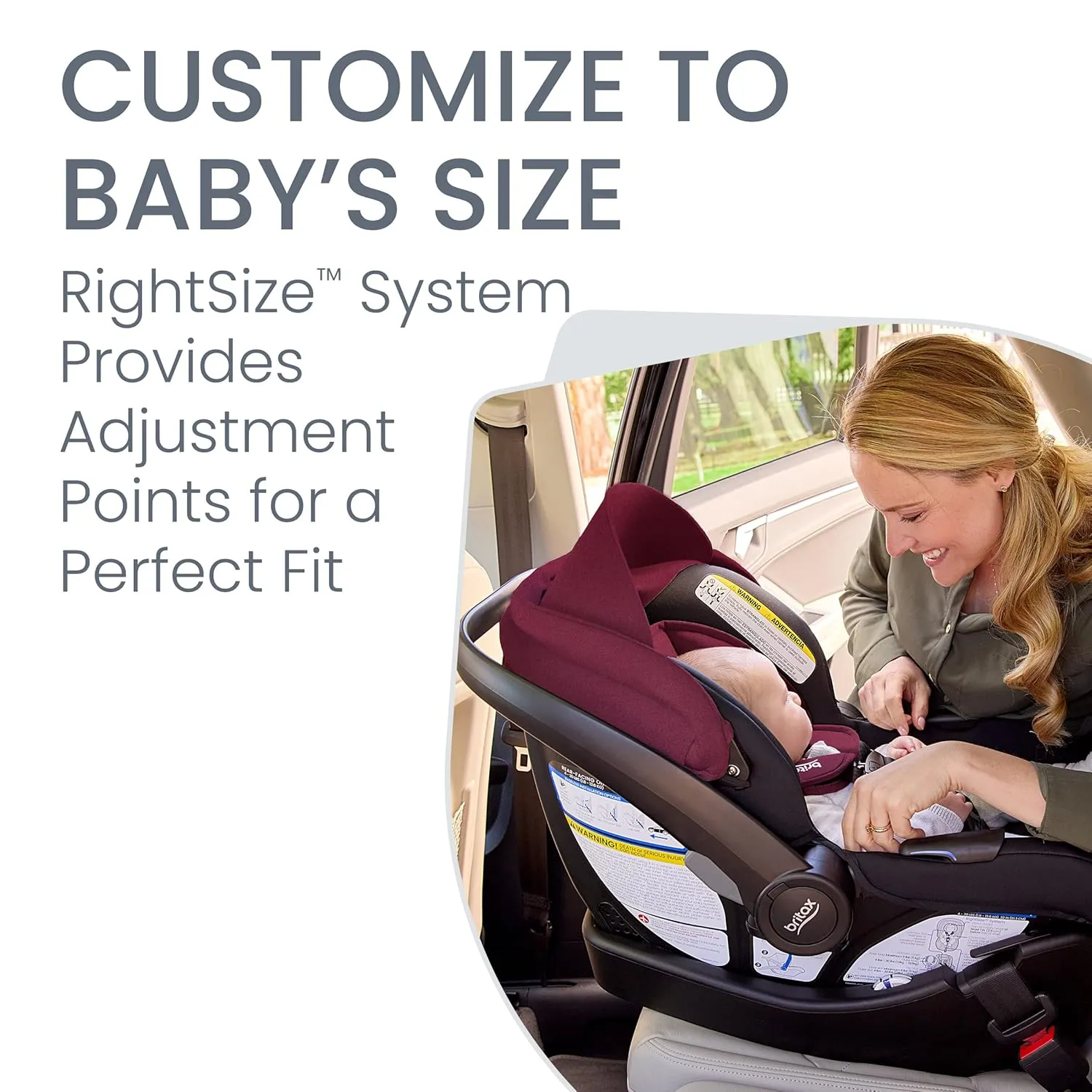 Britax Willow S Infant Car Seat with Alpine Base, ClickTight Technology, Rear Facing Car Seat with RightSize System, Ruby Onyx