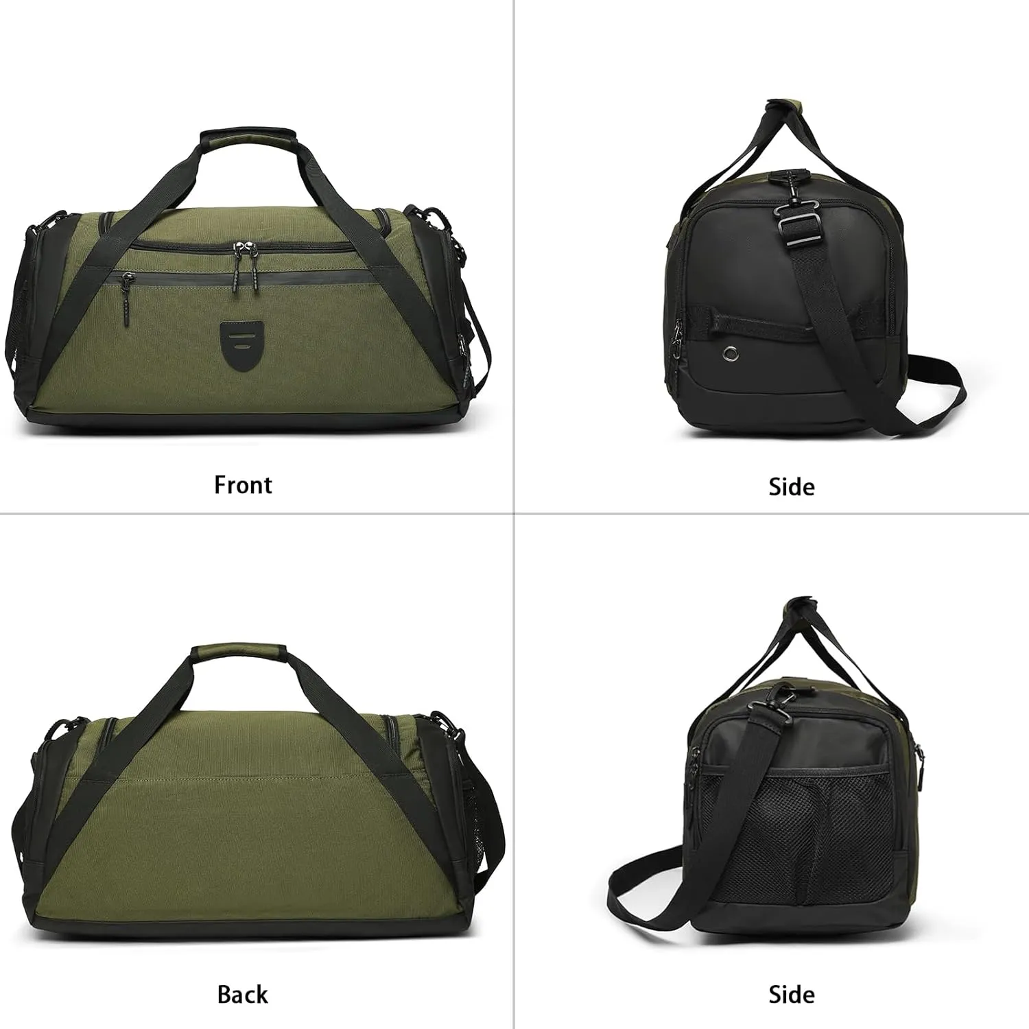 BSHG Gym Bags For Men & Women, Sports Duffel Bag For Men Travel, Weekend Overnight Bag With Shoe Compartment & Wet Pocket, Water Resistant Workout Duffle Bag Athletic Gym Bag Men B-GB-003-Green