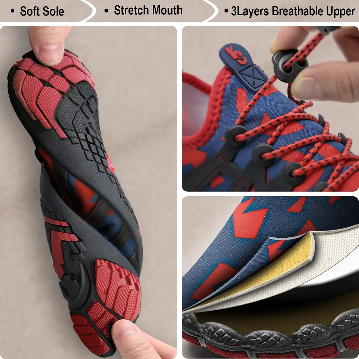 BULLIANT Water Shoes Men, Unisex Barefoot Aqua Shoes for Men Women Hiking Swimming Shoe
