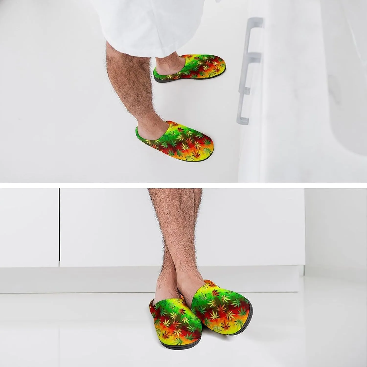 Cactus Clog Slippers For Men Non-Slip Warm House Slippers Women's Cotton Slippers Bedroom Slip-On Shoes Indoor Outdoor