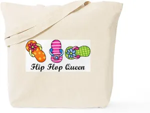 CafePress Flip Flop Queen Tote Bag Natural Canvas Tote Bag, Reusable Shopping Bag