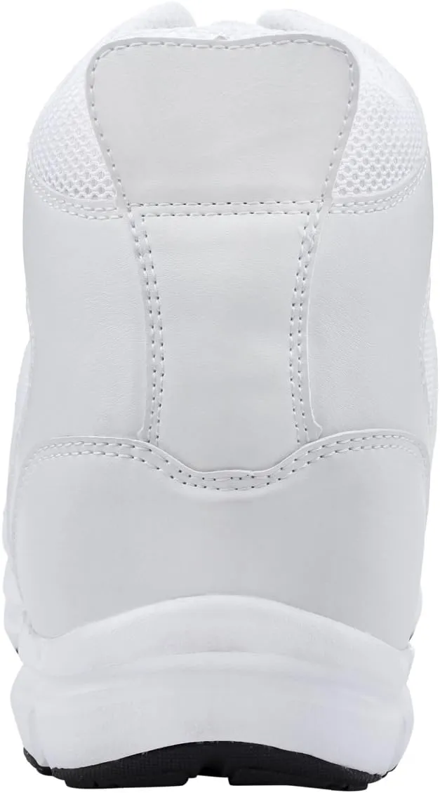 CALTO Men's Invisible Height Increasing Elevator Shoes - Glacier White Leather/Mesh Lace-up Sporty Trainers - 4 Inches Taller - G3329 - Size 10 D(M) US