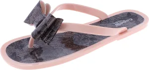 Capelli New York Ladies Floral Pom Opaque Jelly Flip Flops