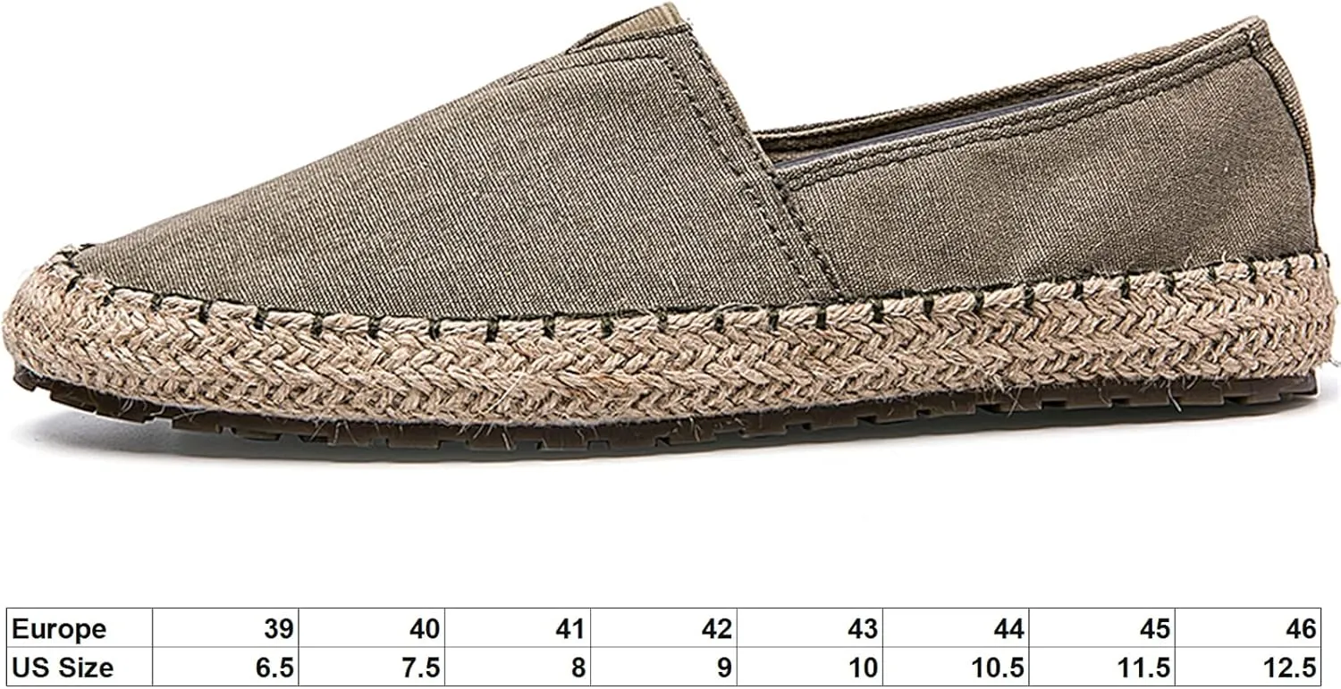 CASMAG Men's Fashion Casual Cloth Shoes Canvas Slip-on Loafers Espadrille Leisure Walking Sneakers Moccasins Boat Shoes
