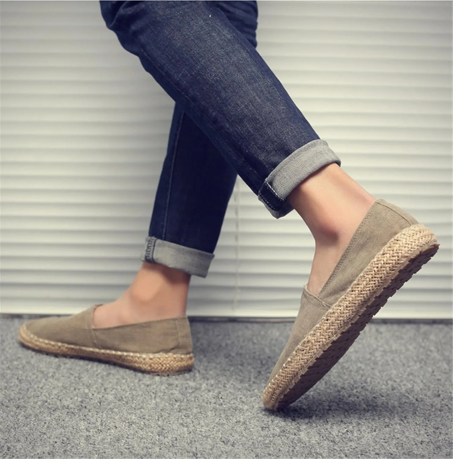 CASMAG Men's Fashion Casual Cloth Shoes Canvas Slip-on Loafers Espadrille Leisure Walking Sneakers Moccasins Boat Shoes