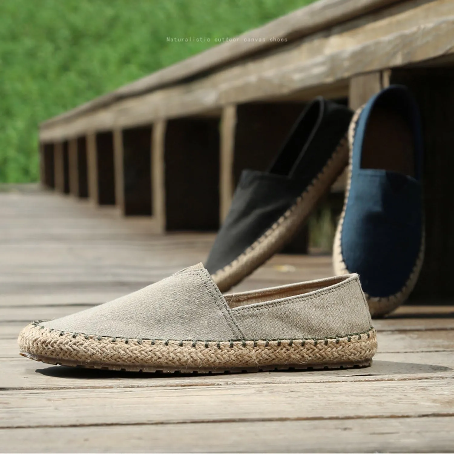 CASMAG Men's Fashion Casual Cloth Shoes Canvas Slip-on Loafers Espadrille Leisure Walking Sneakers Moccasins Boat Shoes