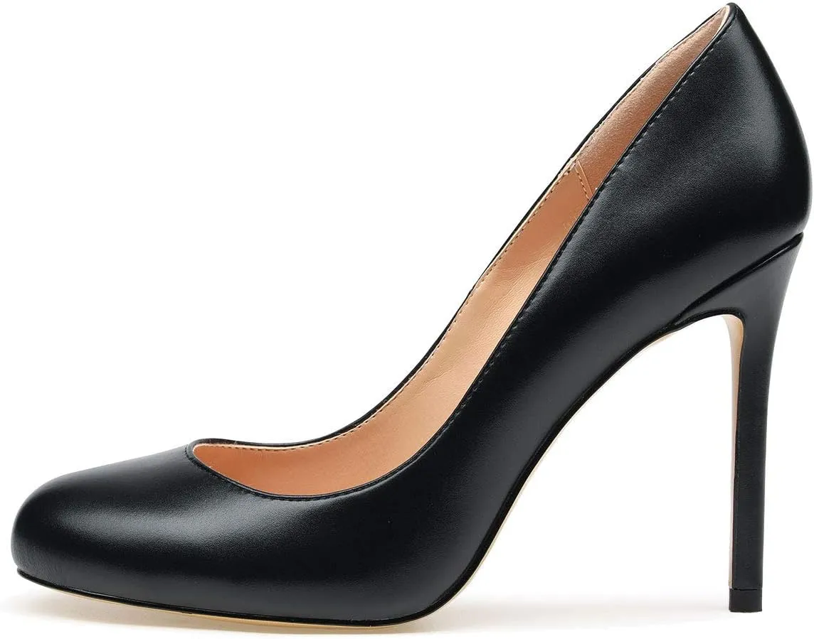 Castamere Womens High Heels Round Toe Slip-On Pumps Stilettos 10CM