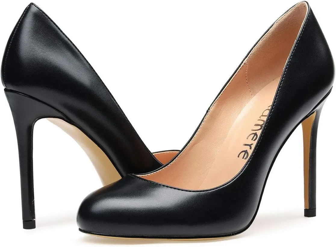Castamere Womens High Heels Round Toe Slip-On Pumps Stilettos 10CM
