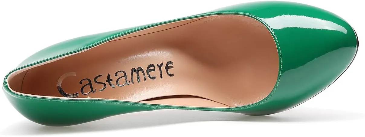Castamere Womens High Heels Round Toe Slip-On Pumps Stilettos 10CM