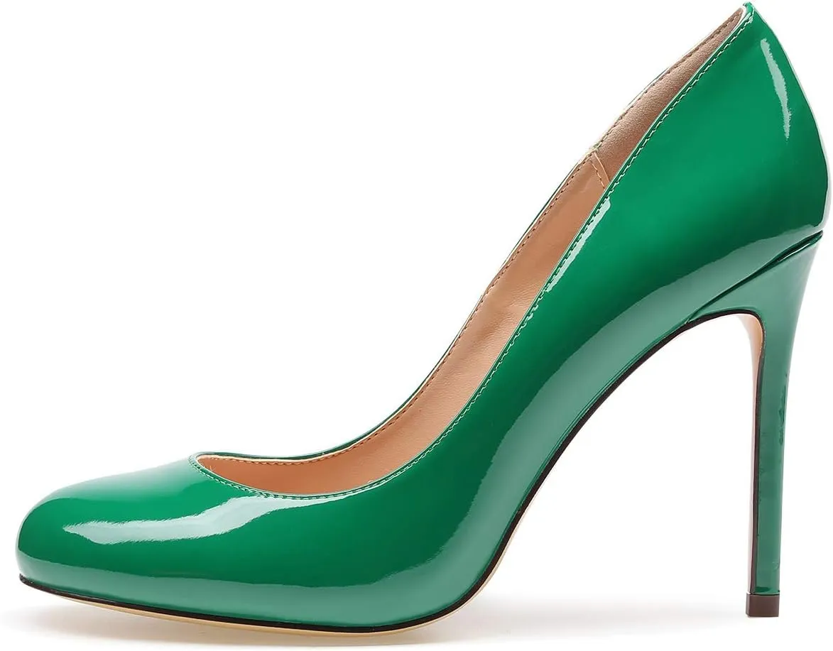 Castamere Womens High Heels Round Toe Slip-On Pumps Stilettos 10CM