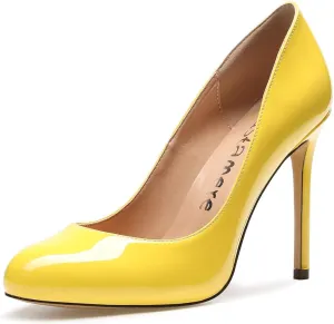 Castamere Womens High Heels Round Toe Slip-On Pumps Stilettos 10CM