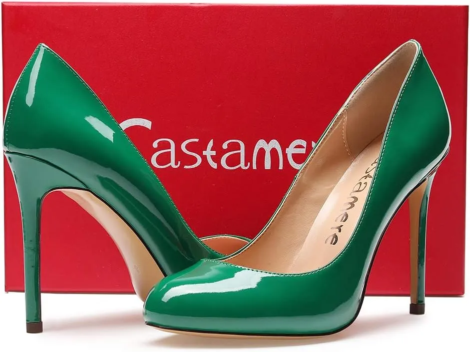 Castamere Womens High Heels Round Toe Slip-On Pumps Stilettos 10CM