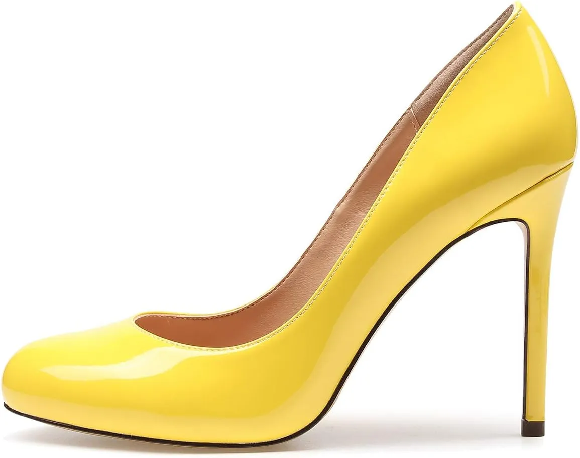 Castamere Womens High Heels Round Toe Slip-On Pumps Stilettos 10CM
