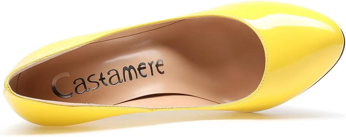 Castamere Womens High Heels Round Toe Slip-On Pumps Stilettos 10CM