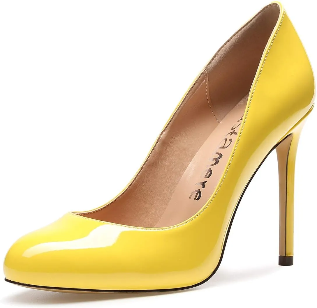 Castamere Womens High Heels Round Toe Slip-On Pumps Stilettos 10CM