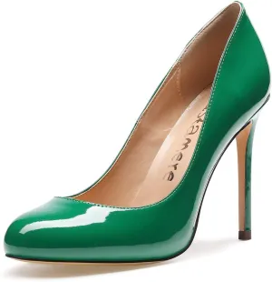 Castamere Womens High Heels Round Toe Slip-On Pumps Stilettos 10CM