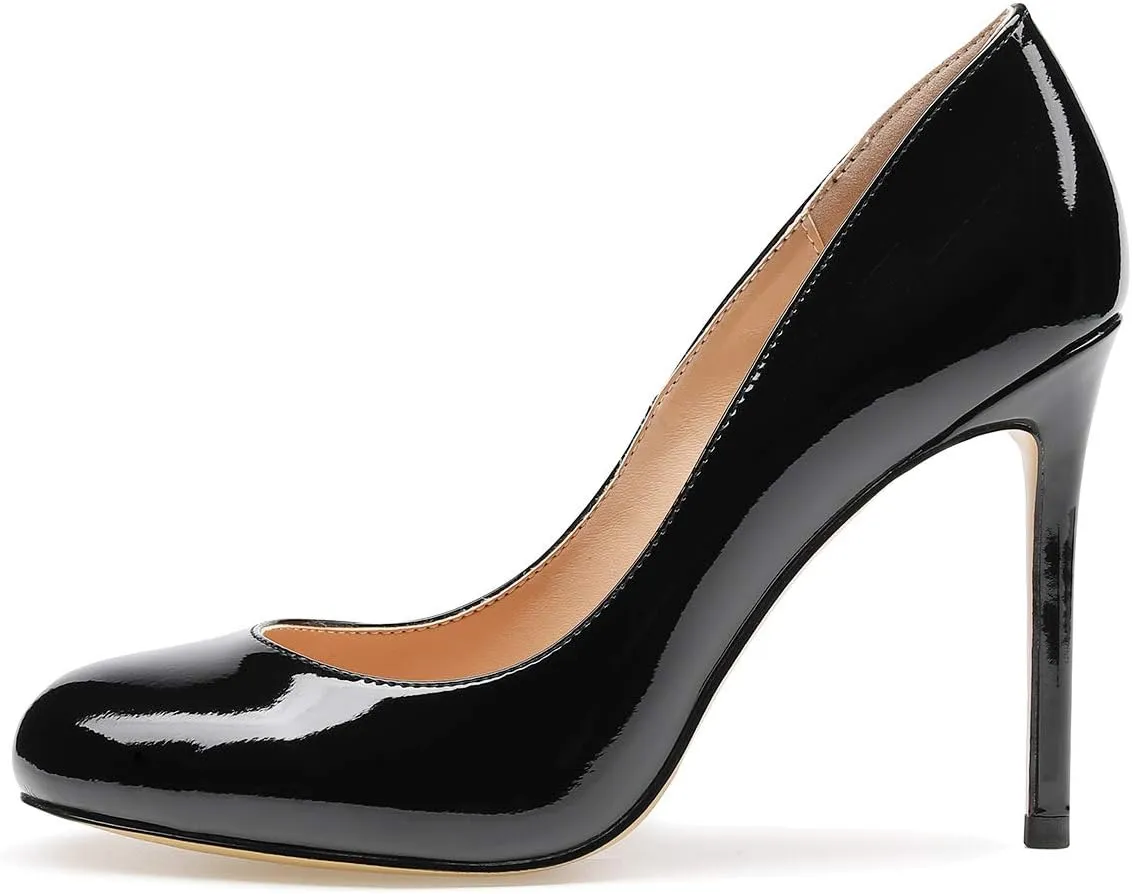 Castamere Womens High Heels Round Toe Slip-On Pumps Stilettos 10CM