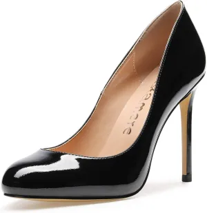 Castamere Womens High Heels Round Toe Slip-On Pumps Stilettos 10CM