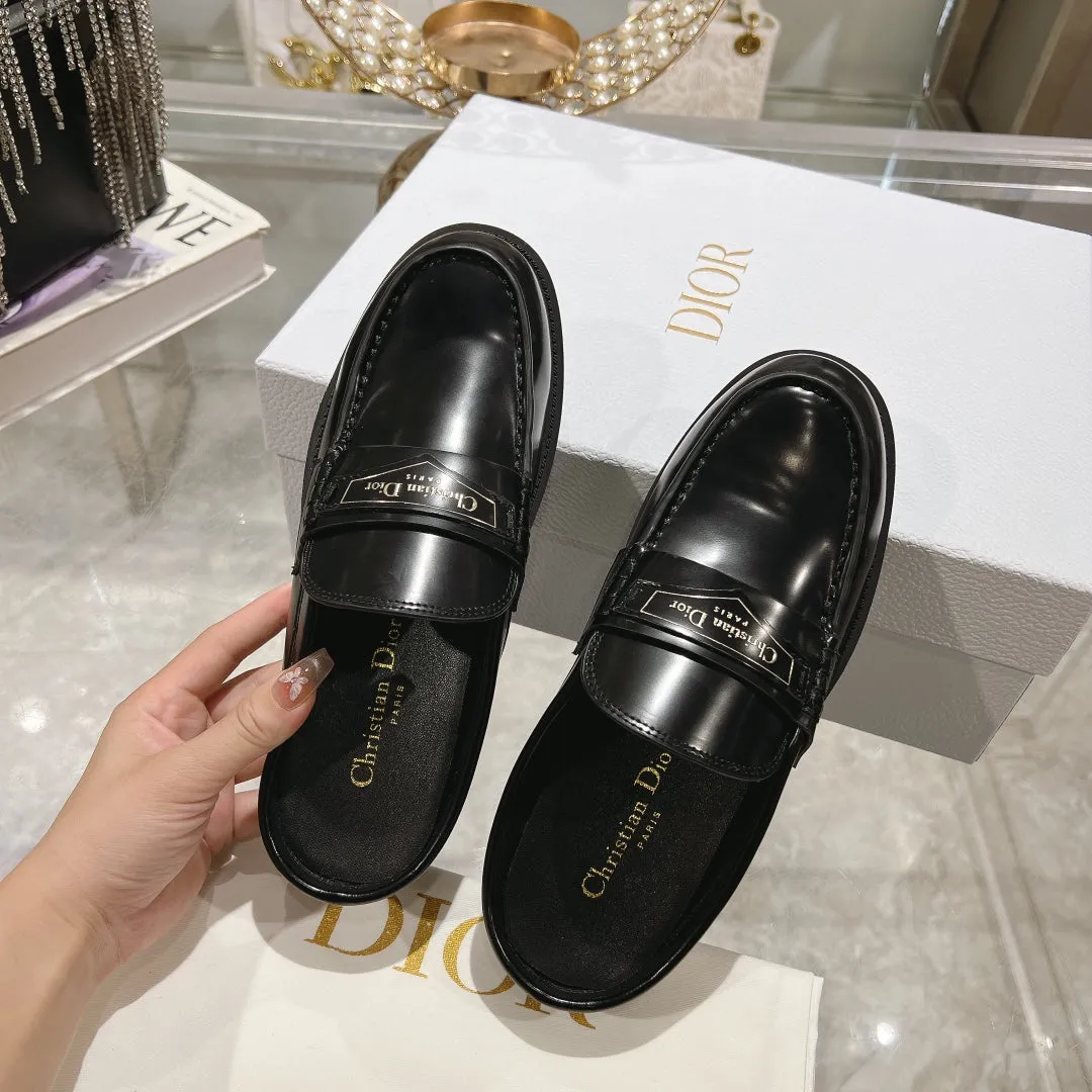 CD Boy Mule In Black Glossy Calfskin  996453