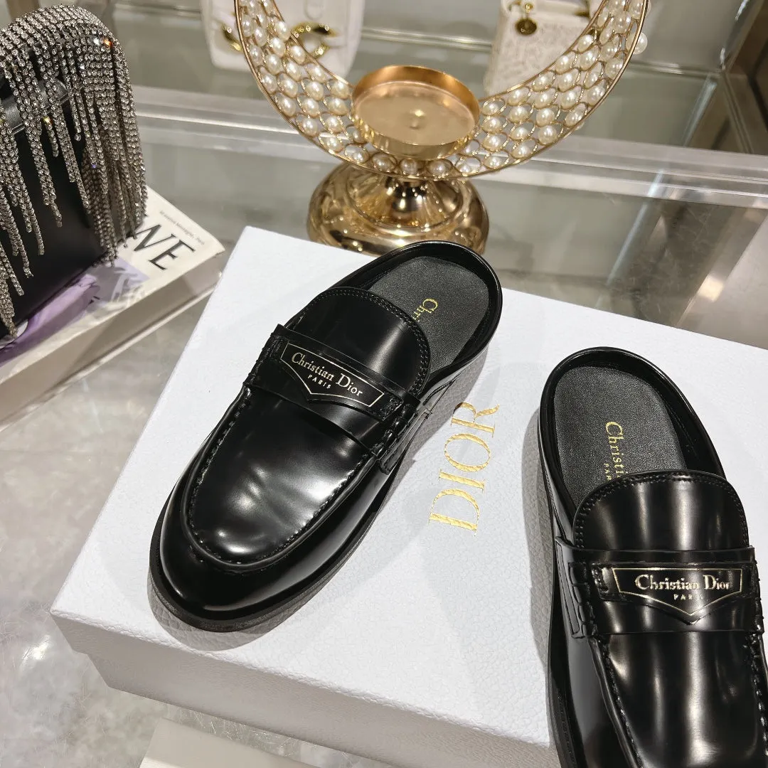 CD Boy Mule In Black Glossy Calfskin  996453