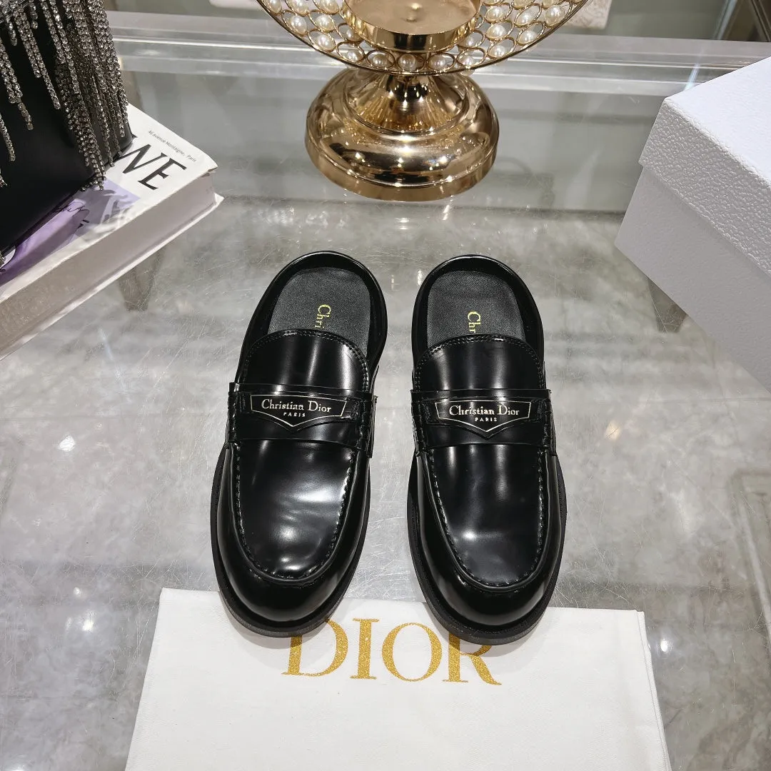 CD Boy Mule In Black Glossy Calfskin  996453
