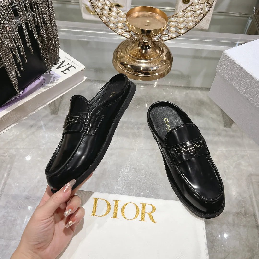 CD Boy Mule In Black Glossy Calfskin  996453
