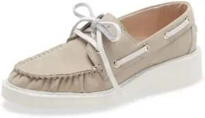 Cecelia New York Reedy Boat Shoe Loafer in Burt Sugar Suede