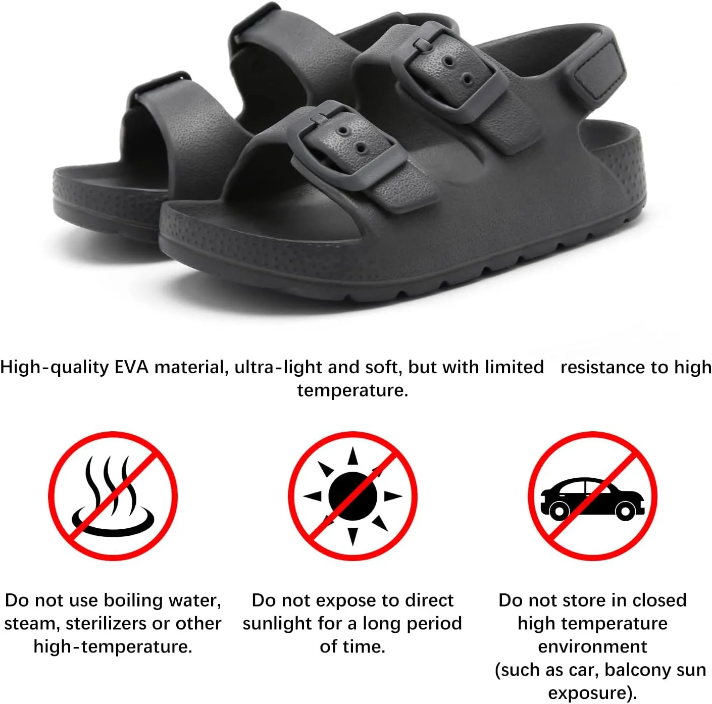 ChayChax Toddler Boys Girls Double Buckle Sandals Children's Adjustable Back Strap Water Sandal