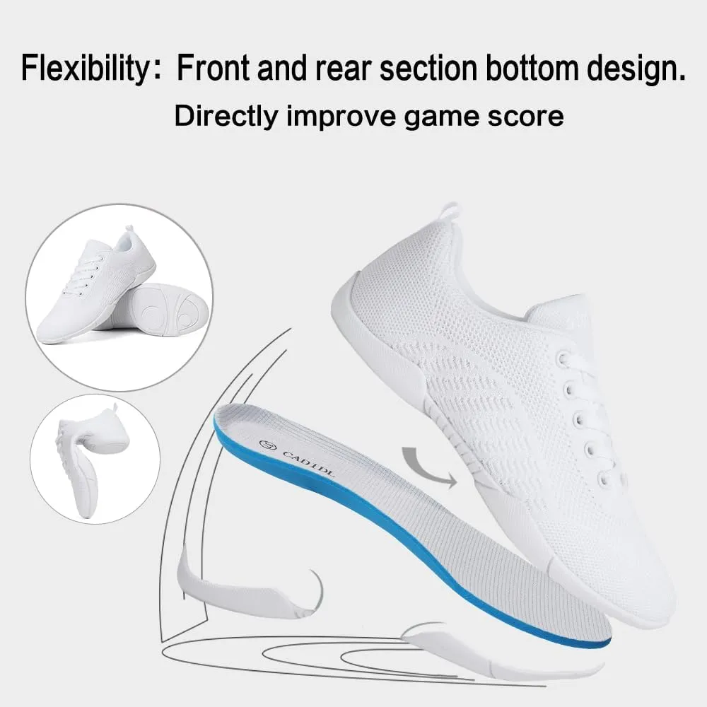 Cheer Shoes for Youth Girls White Cheerleading Athletic Dance Shoes Tennis Sneakers for Competition Sport Training