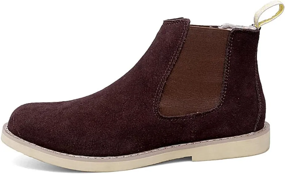 Chelsea Boots Men Suede Leather Casual Chukka Ankle Boots Classic Elastic Dress Ankle Boots for Men Outdoor Fashion Shoes